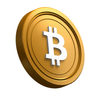 Bitcoin (BTC), pièce en inclinaison dans le design de la section hero